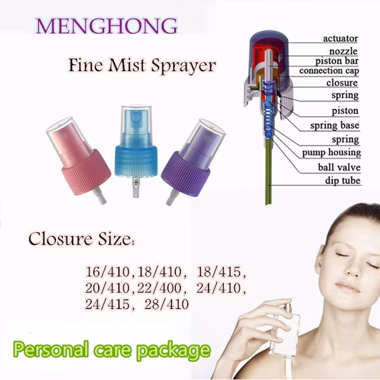 Utilisation en bouteille et peut être personnalisé Parfum Pulvérisateur à brume fine et pompe de pulvérisation pour les cheveux du visage Pulvérisation manuelle dans n'importe quelle couleur Le dosage est de 0,14 ml